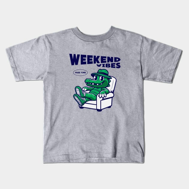 Crocodile Vibes Kids T-Shirt by ALNS